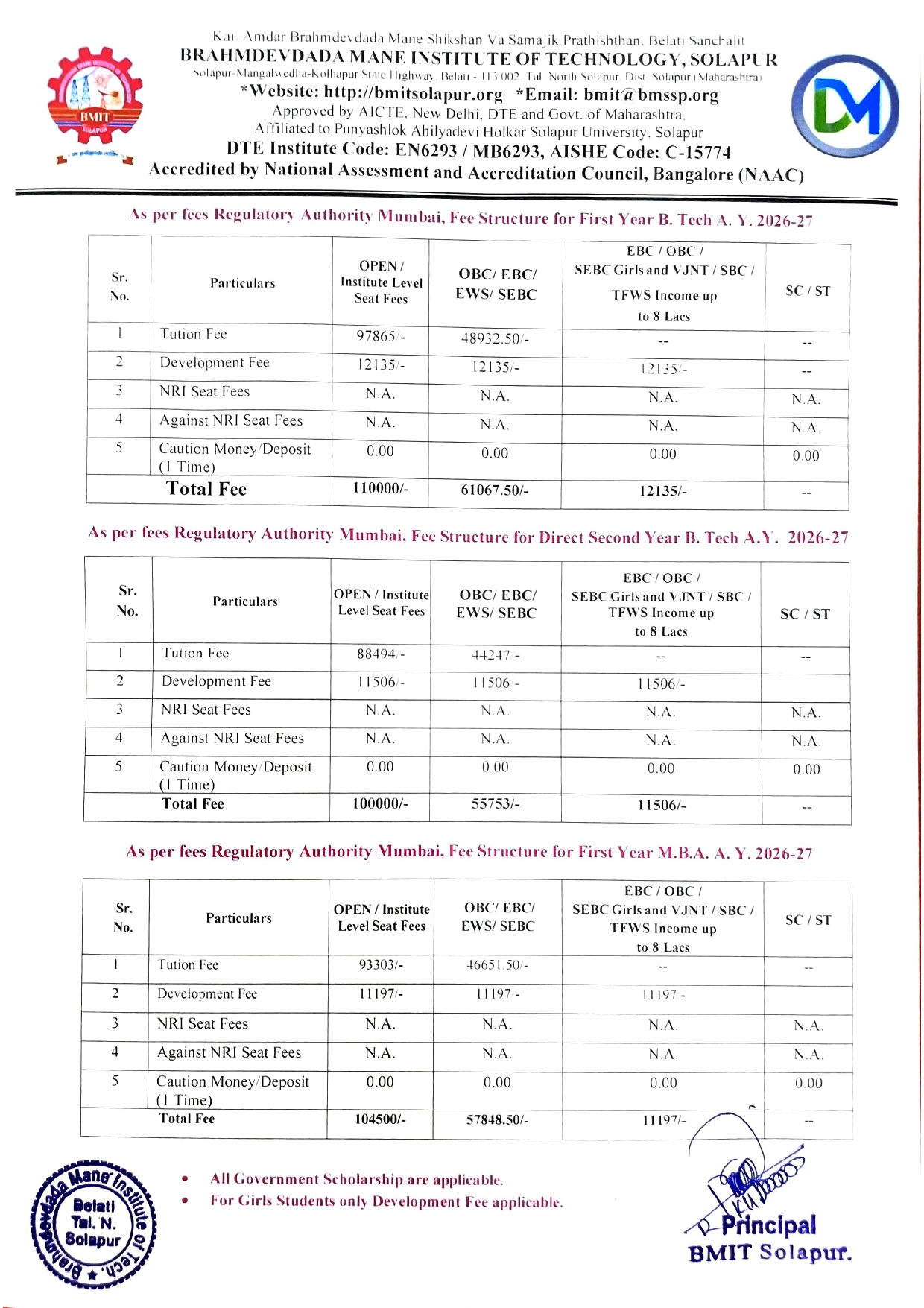 Fees Structure A Y 2025-2026